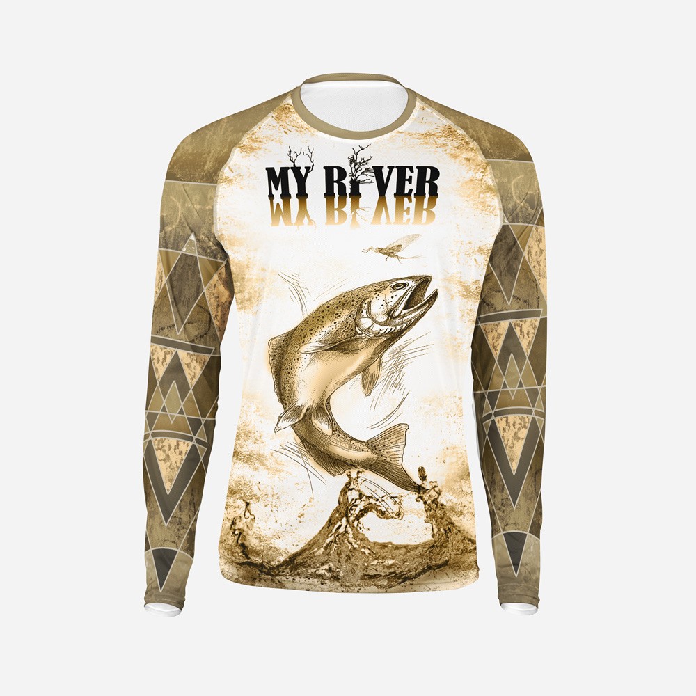 My River Brown trout fishing coolmax t-shirt